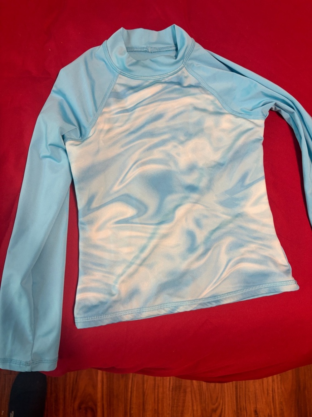 Lands' End Light Blue Kids Long Sleeve Swim Rashguard